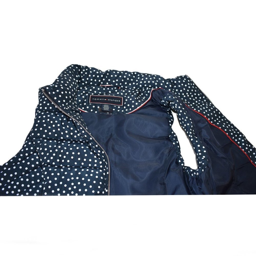 Tommy Hilfiger Women's Jacket Puffer Vest Midnight Polka Dot Size M - Picture 4 of 5